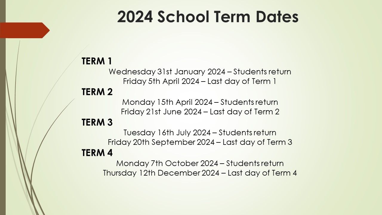 2024 School Term Dates