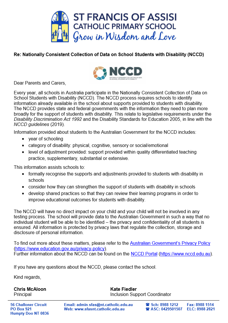 NCCD Letter